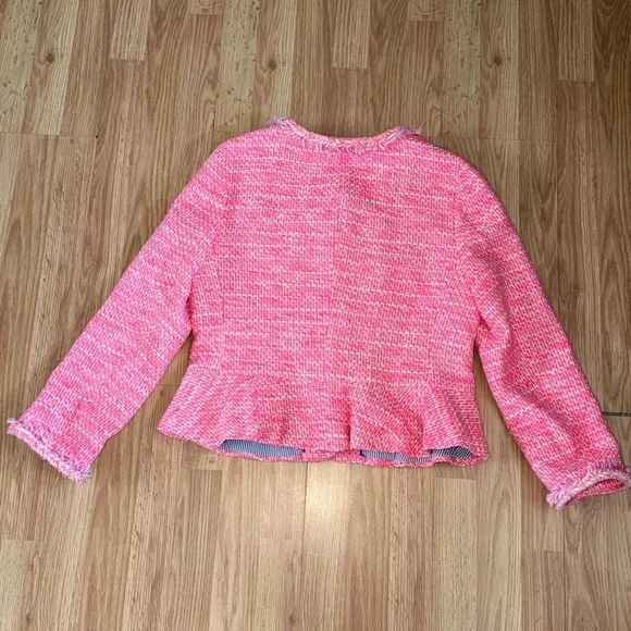 J.Crew Tweed Peplum Lady Jacket Blazer Size 10 - Picture 6 of 6